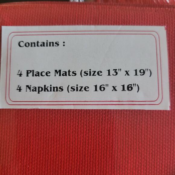 Christmas Placemats & Napkins (4) Dennis East International Red Xmas Trees New - Picture 2 of 7